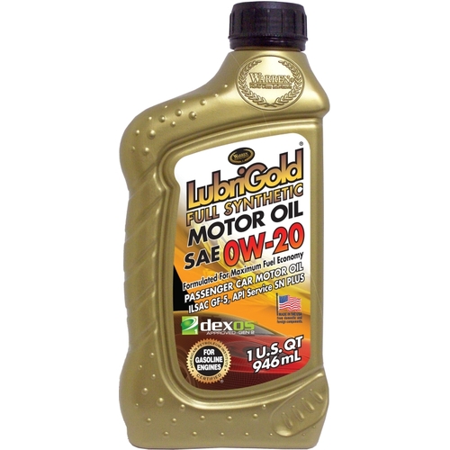 LubriGold dexos1 Motor Oil, 0W-20, 32 oz - pack of 6