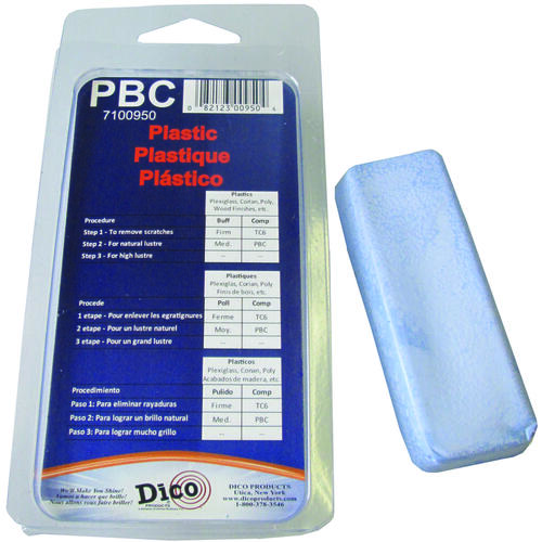 Dico 7100950 Buffing Compound, 1/2 in Thick, Plastic, Blue