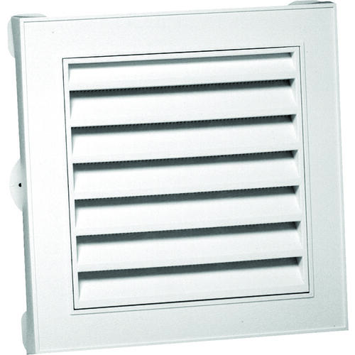 Gable Vent, 15.154 in L, 15.154 in W, Polypropylene, White