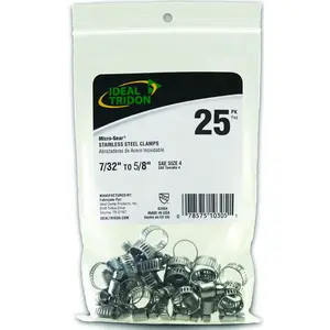 Ideal Tridon 6260450 Micro-Gear 62M Series Worm Gear Hose Clamp, Stainless Steel - pack of 25