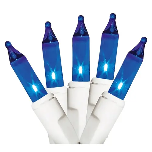 1762-24/U08Y158C Icicle Light Set, 2.5 V, 100 pcs -Lamp, Blue Light, 7 ft L - pack of 12