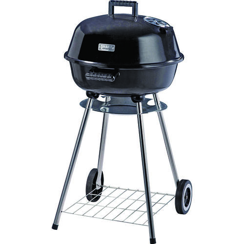 Omaha KY220188 Charcoal Kettle Grill, 2 -Grate, 247 sq-in Primary Cooking Surface, Black, Steel Body