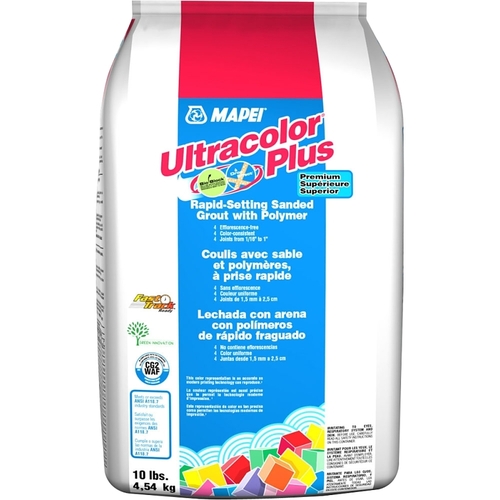 MAPEI 6BU000905 Ultracolor Plus FA All-in-One Grout, Powder, Characteristic, Gray, 10 lb Bag