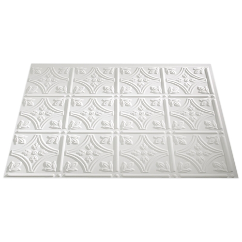 Fasade D6001 Traditional PB5001 Wall Tile, 18 in L Tile, 24 in W Tile, Matte White