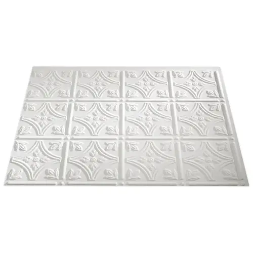 Fasade D6001 Traditional PB5001 Wall Tile, 18 in L Tile, 24 in W Tile, Matte White