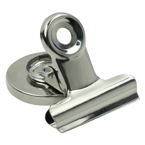 Magnetic Clip, 1-3/16 in W x 1-3/8 in H in Dia, 1.5 in L, 1.188 in W, Silver - pack of 60