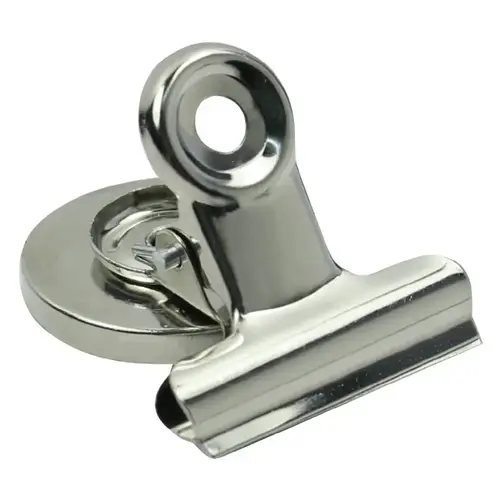 Magnetic Clip, 1-3/16 in W x 1-3/8 in H in Dia, 1.5 in L, 1.188 in W, Silver