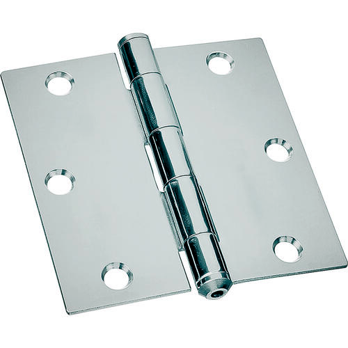 Utility Hinge, Steel, Zinc, Removable Pin, 180 deg Range of Motion, Full Mortise Mounting Silver