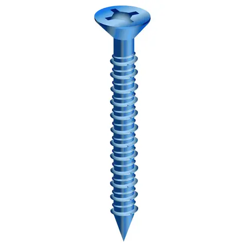 Screw, 3/16 in Thread, 3-1/4 in L, Flat Head, Phillips, Robertson Drive, Steel, Fluorocarbon-Coated - pack of 10