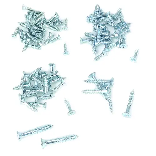 Wood Screw Set, Zinc Plated, 95-Piece