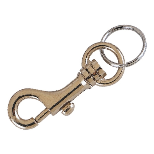 Key Ring, Key Ring Ring, 1-1/8 in Dia Ring, Steel Case, Nickel plated