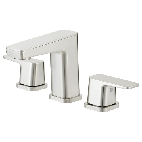 Lavatory Faucet, 1.2 gpm, 2-Faucet Handle, 3-Faucet Hole, Brass/Zinc/Plastic, Brushed Nickel