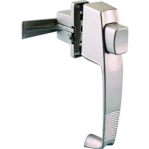 Pushbutton Latch, Zinc, Aluminum, 5/8 to 1-1/2 in Thick Door, 5/8 in Backset, 5-7/8 in Lever/Knob