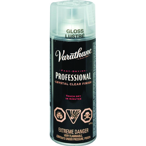 Varathane Y90081 Wood Finish, Gloss, Clear, Liquid, 340 g, Aerosol Can
