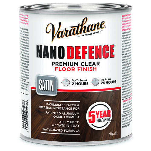 NANO DEFENCE Premium Floor Finish, Satin, Liquid, Clear, 946 mL, Can