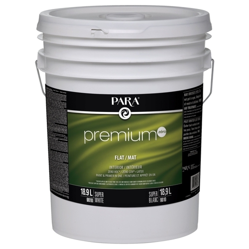 Premium Zero 9010 9010-20 Interior Paint, Flat, White, 5 gal Pail