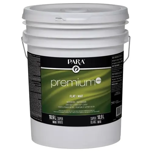 Premium Zero 9010 9010-20 Interior Paint, Flat, White, 5 gal Pail