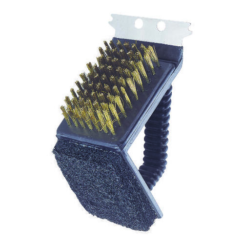 Omaha SP242C3L Grill Brush with Stainless Steel Scraper, 2-3/4 in L Brush, 1-3/4 in W Brush, Stainless Steel Bristle
