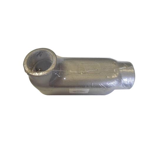 Conduit Body, 1-1/4 in Hub, Threaded, Aluminum, Gray