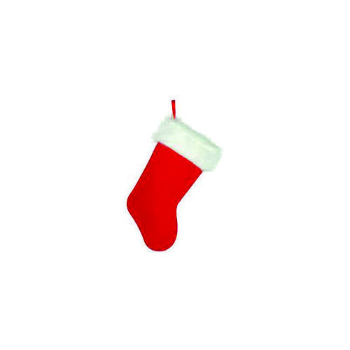 Santas Forest 28909 Christmas Stocking, Polyester, Red & White