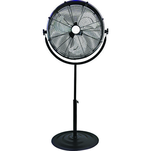 PowerZone FES50-T2 Pedestal Fan with Drum/Stand, 120 V, 1.25 A, 20 in Dia Blade, 3-Blade, Metal Blade, Black