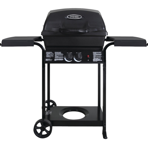 Gas Grill, 25000 Btu/hr BTU, Liquid Propane, 2 -Burner, 240 sq-in Primary Cooking Surface Black