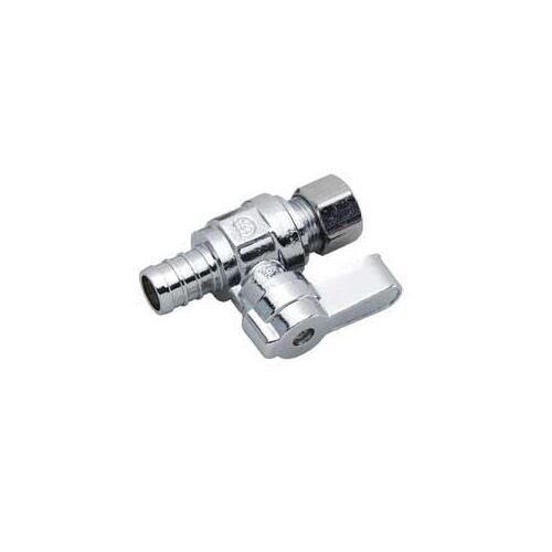 M-Line Series Angled Ball Shut-Off Valve, 3/8 x 1/2 in Connection, Compression x PEX, Brass Body