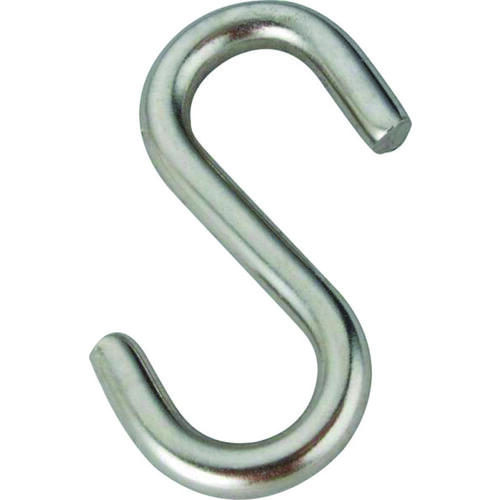 ProSource LR380 S-Hook, 158 lb Working Load, 19/64 in Dia Wire, Stainless Steel, Stainless Steel