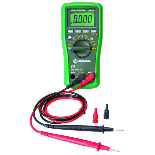 Greenlee DM-45 Multimeter, Digital Display, Functions: AC Voltage, DC Voltage, Capacitance, Current, Resistance