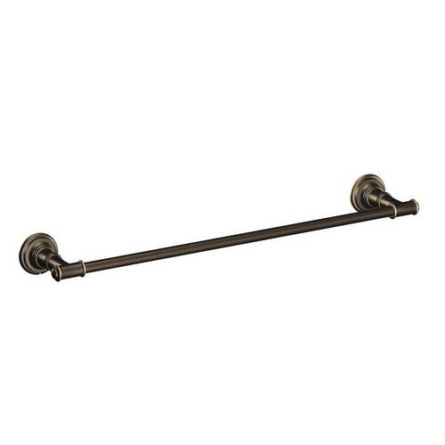 Towel Bar, 24 in L Rod, Stainless Steel, Mediterranean Bronze, Surface Mounting