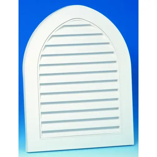 Gable Vent, 21-3/4 in L, 27-1/2 in W, Polypropylene, White