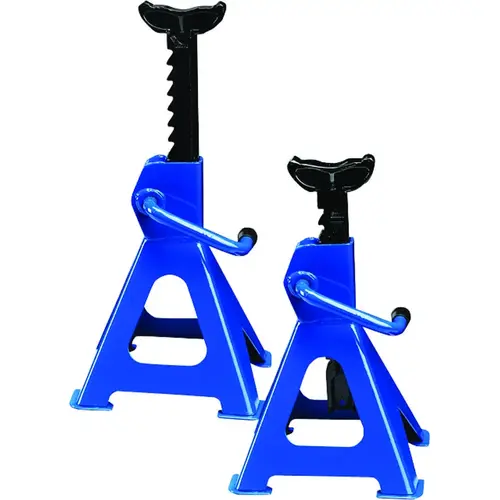 Jack Stand, 2 ton, 10-17/32 to 16-25/32 in Lift, Steel, Gray Pair