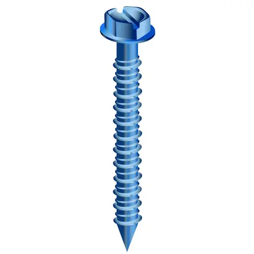 Screw, 3/16 in Thread, 2-3/4 in L, Hex, Socket Drive, Steel, Fluorocarbon-Coated - pack of 25