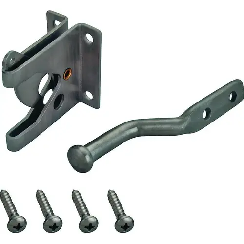 Gate Latch, 3/8 in Bolt Head, 3-15/16 in L Bolt, Steel, Zinc Black