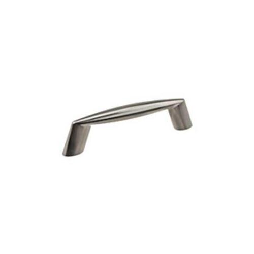 Cabinet Pull, 3-25/32 in L Handle, 1-3/32 in Projection, Metal, Polished Nickel Gray