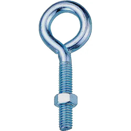 Eye Bolt, 7.5 mm Thread, Machine Thread, 3 in L Thread, 2-1/8 in Dia Eye, 522 lb Working Load, Steel Zinc