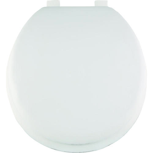 Toilet Seat, Round, PP, White, Plastic Hinge