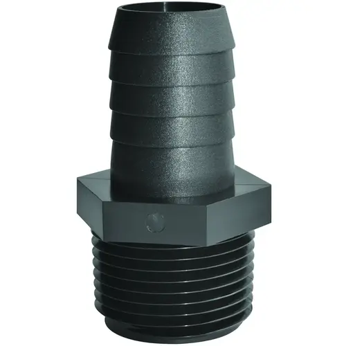 A3812P Pipe to Hose Adapter, Straight, Polypropylene, Black - pack of 5