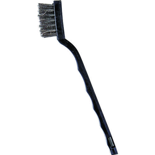 Mini Wire Brush, Nylon Bristle, Black Bristle, 1/4 in W Brush, 7 in OAL, Black