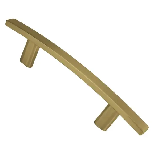 Cabinet Pull, 6-7/32 in L Handle, 7/16 in H Handle, 1-5/32 in Projection, Metal, Satin Brass