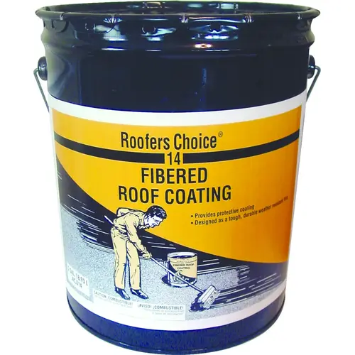 Roofers Choice Series Roof Coating, Black, 18.93 L Pail, Liquid