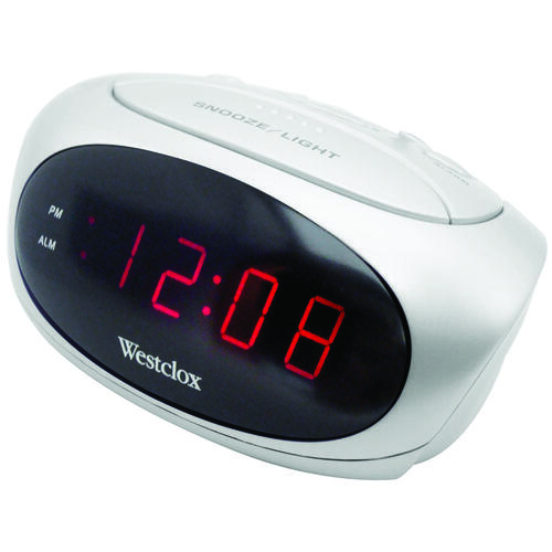 Alarm Clock, LED Display, White Case