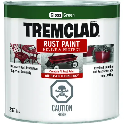 TREMCLAD Rust Paint, Gloss, Green, 237 mL, Can