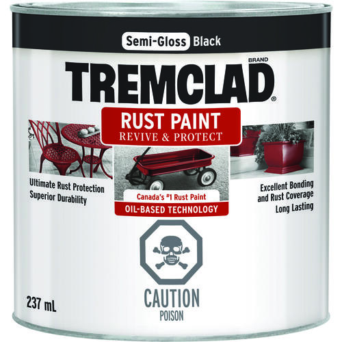 TREMCLAD Rust Paint, Semi-Gloss, Black, 237 mL, Can