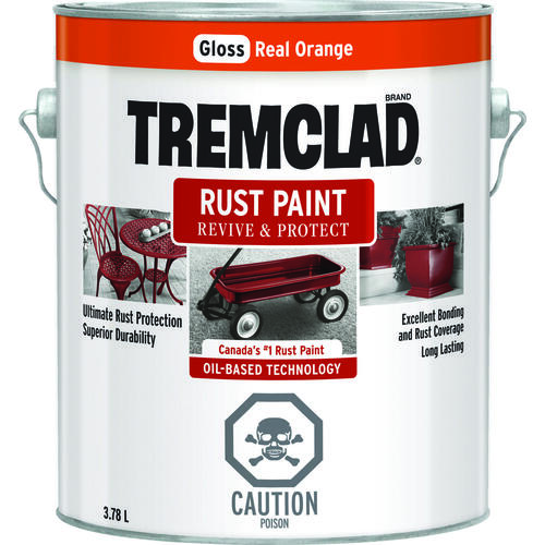 TREMCLAD Rust Paint, Gloss, Real Orange, 3.78 L, Can - pack of 2