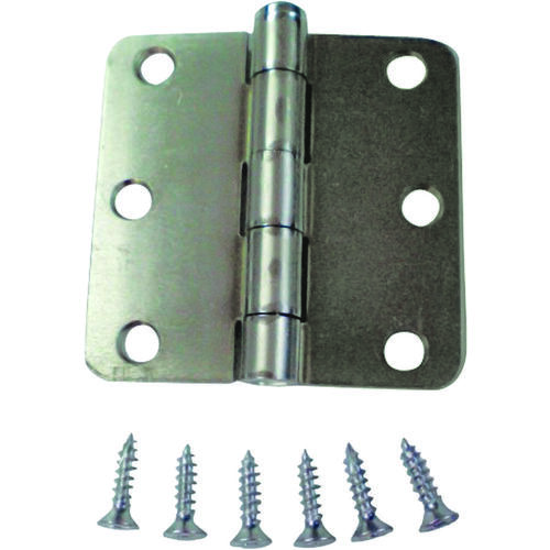 Door Hinge, Steel, Zinc, Loose Pin, 180 deg Range of Motion, Screw Mounting