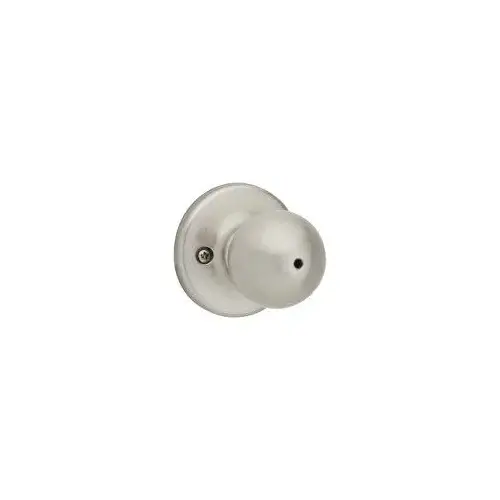 93001-875 Security Polo Knob Lockset, Satin Nickel, 1-3/8 to 1-3/4 in, 2-1/4 in Round Corner