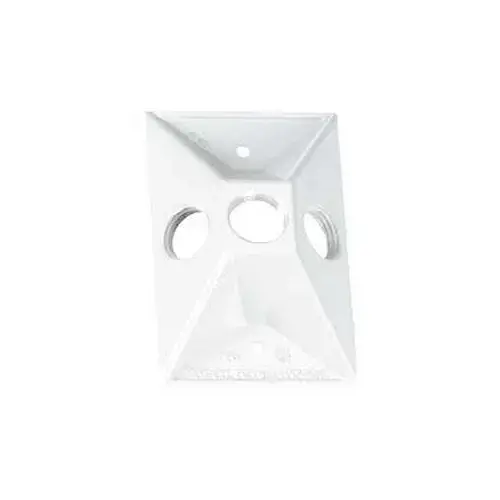 Lampholder Cover, 4-1/2 in L, 2-7/8 in W, Rectangular, Metal, White