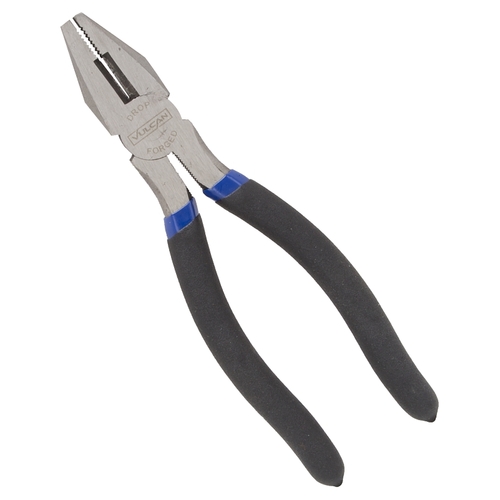 Linesman Plier, 8 in OAL, 1.2 mm Cutting Capacity, 1-1/2 in Jaw Opening, Black/Blue Handle