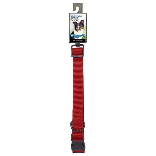 Adjustable Collar, 18 to 26 in L Collar, 1 in W Collar, Red